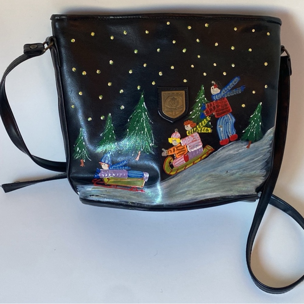 Vintage Purse with Hand Painted Winter Scenes